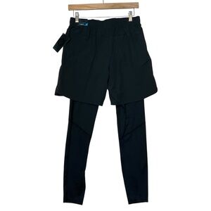 SKORA sz Small Shorts With Tights/ Leggings 7" Inseam Stretch Waist Black
